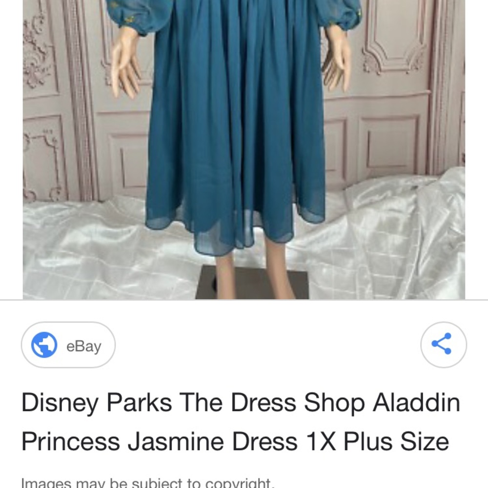Disney Jasmine-Inspired Girls' Teal Chiffon Dress